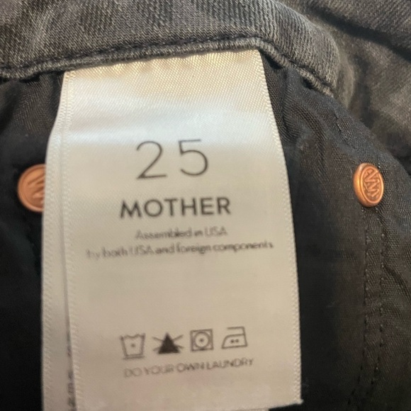 MOTHER Denim The High Waisted Looker in Bad Cat Black Gray Leopard Jeans Sz 25 - Picture 9 of 14